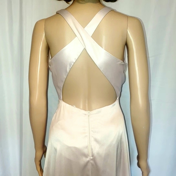 NWT Sequin Hearts Buff Satin Long Dress 3 - Picture 7 of 16